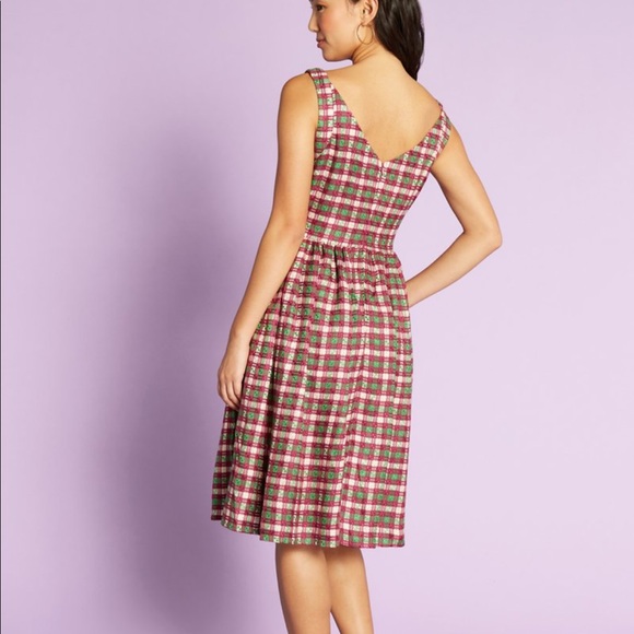 ModCloth It All Plaids Up Dress In Green - Picture 3 of 7